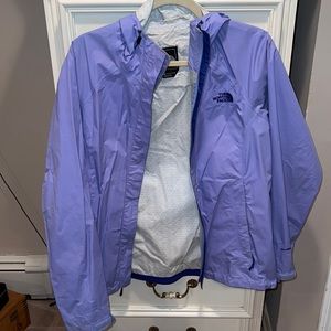 North face rain jacket purple size medium